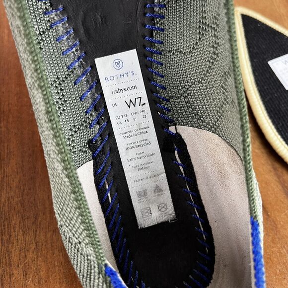 Rothy's The Loafer Women's Size 7 Safari Green Round Toe Flats Shoes Authentic - Picture 10 of 11